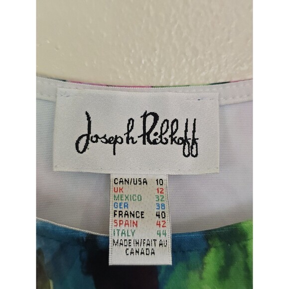 Joseph Ribkoff Floral Sheath Dress Womens 10 Multicolor Sleeveless Painterly - Picture 7 of 10